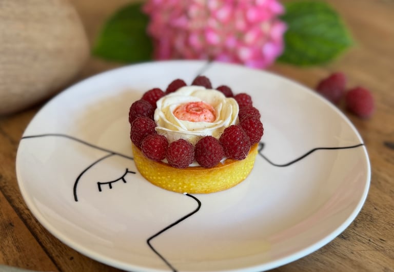 Tarte framboise praline