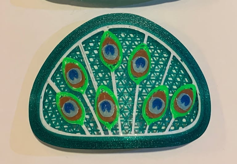 Peacock feathers decoration for Flo mask