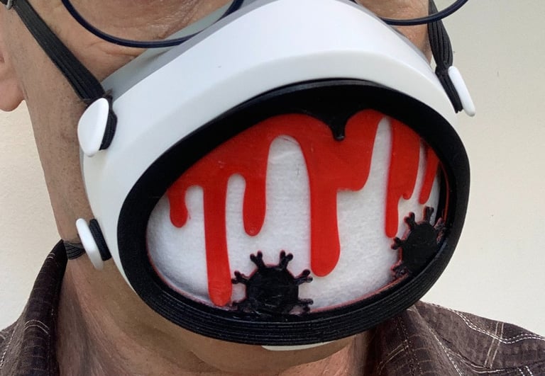 flo-40: Flomask with Halloween-Bloody Virus decoration