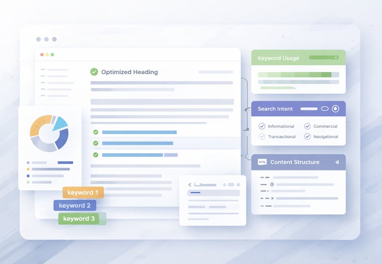 On-page SEO content optimization layout