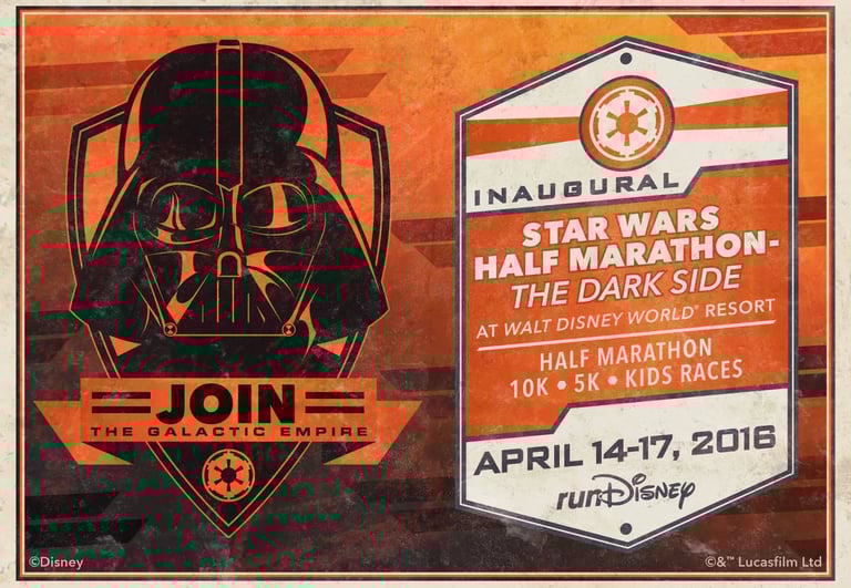 2016 runDisney Star Wars The Dark Side Half Marathon Course Maps