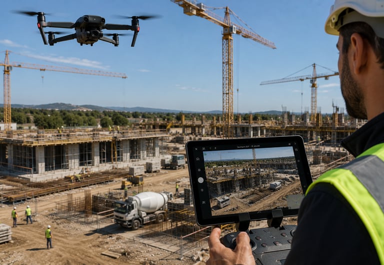 surveillance de chantier réalisé par drone