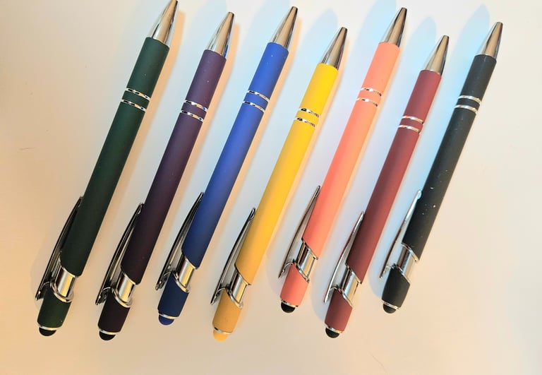 Blank stylus pens - 7 colors for choose from