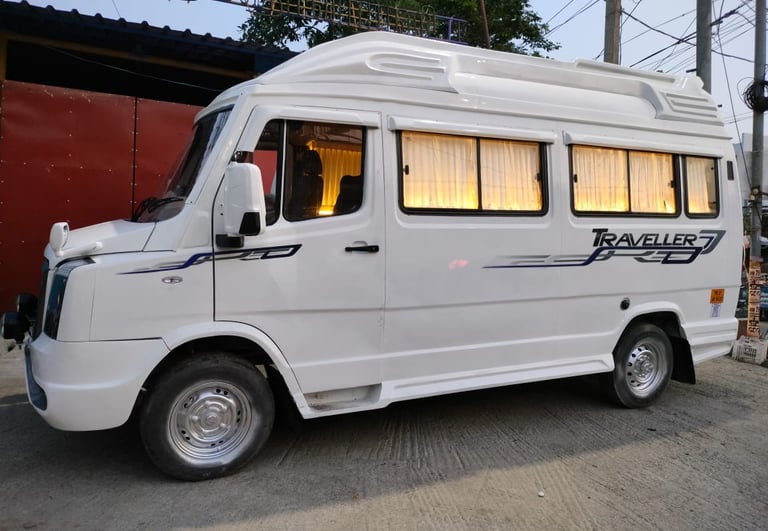 Force Tempo Traveller available for group and family trips from Sri Krishna Travels in Chennai.