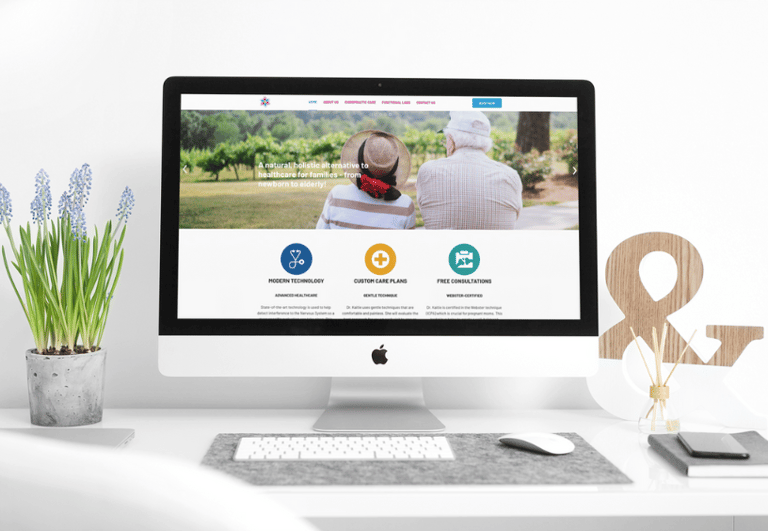 a computer monitor screen displaying a website page on a desktop computer