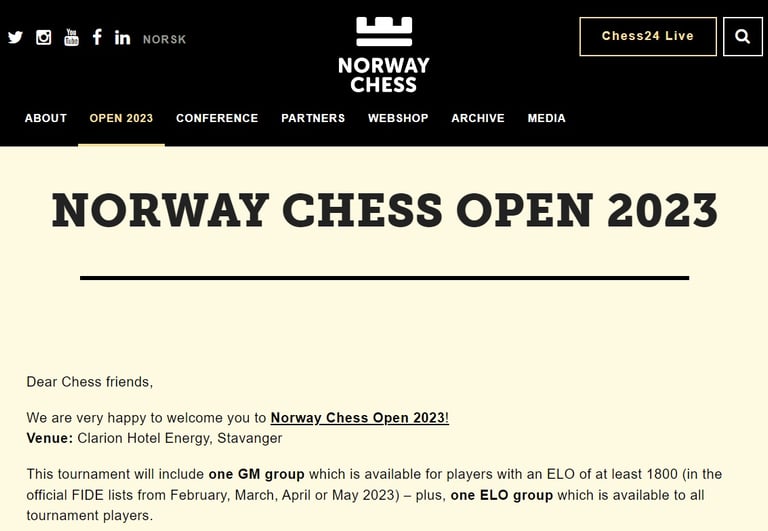 Norway Chess Open 2023. International Chess. FIDE Chess 2023