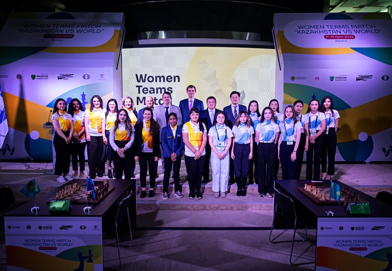 The "Kazakhstan vs The World" at World Chess Championship 2023. FIDE Chess