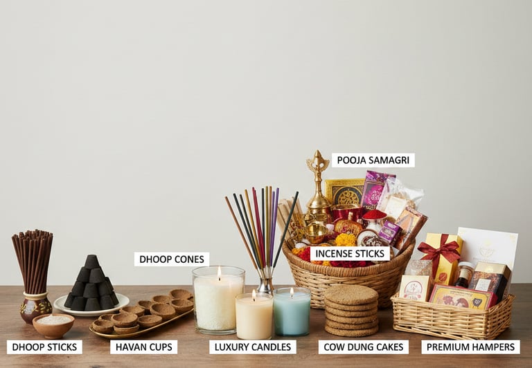 spritual and wellness corporate gift collection with incense candles and premium hampers