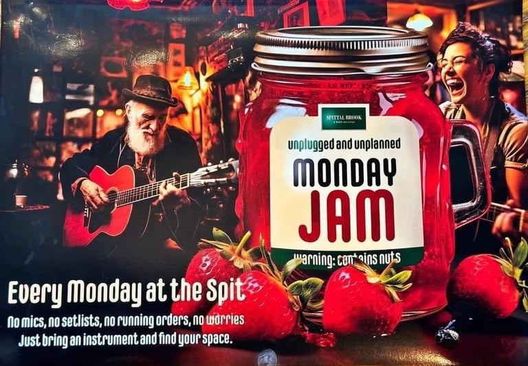 a poster for an open mic night at a country pub