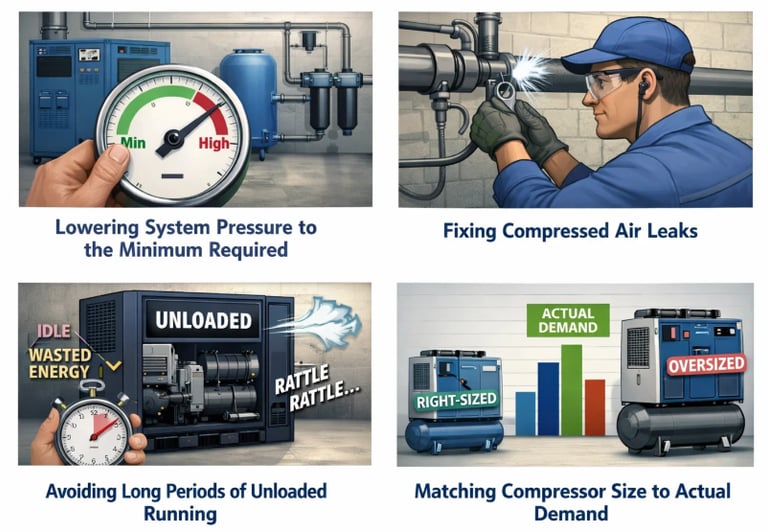 Air compressor biggest saving tips | Wemano