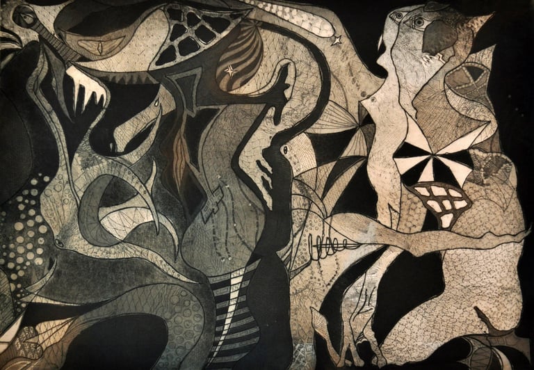 "Ad-Astra" to the Stars, A Limited Edition Soft Ground Etched Print by Kristina Lee, 2011
