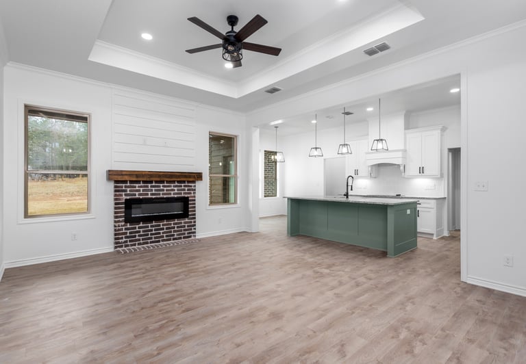 open home concept by East Texas custom home builder Dews Custom Homes