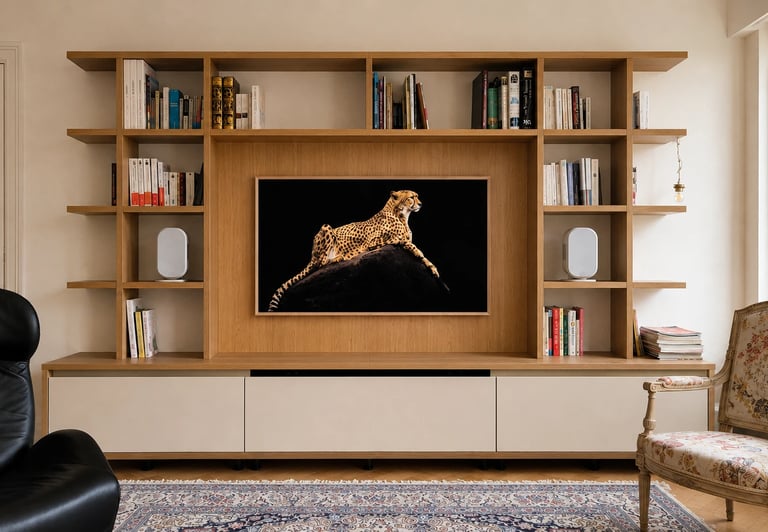 ecran salon hausmannien avec home cinema audio video neuilly