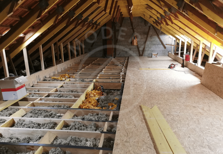 Mise en place u plancher en OSB 