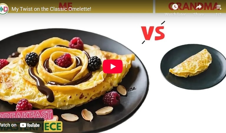 Video recipe for protein omelette