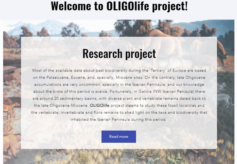Home page of OLIGOlife website. Descritpion of the research project.