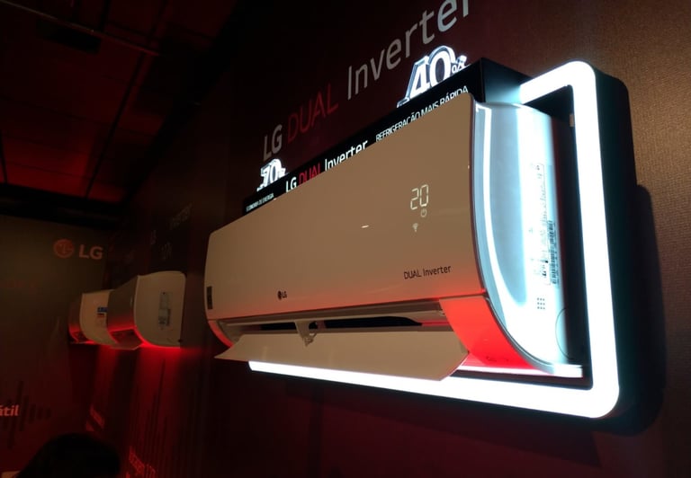 a wall mounted air conditioner with a digital display