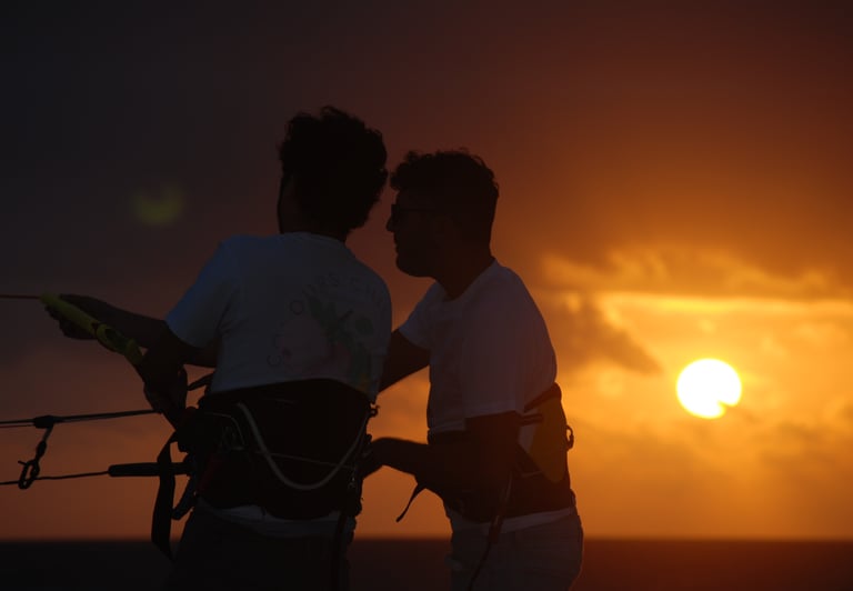 A kite lesson where the night almost hit us