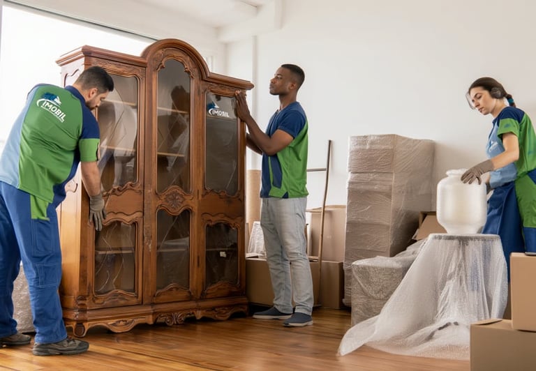 Embalagem da empresa de mudanças Imobil 