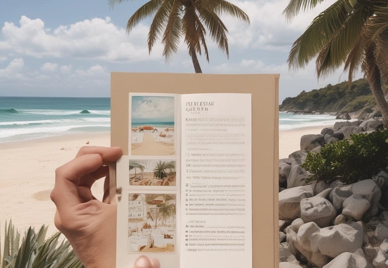 Elegant traveler overlooking a serene ocean view from a luxury villa terrace.