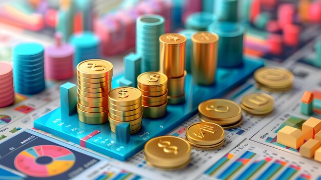 imagem de uma ilustração de um gráfico de finanças
