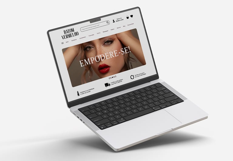 batom vermelho @nemachadodesign identidade visual marca branding maquiagem cartão de visita social m