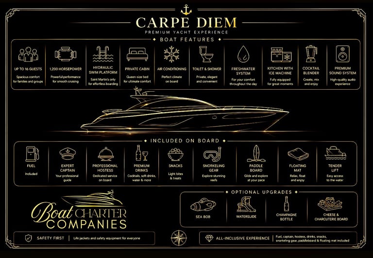 Carpe Diem Yacht, Boat charter companies, boat charter st maarten, sxm boat chareter