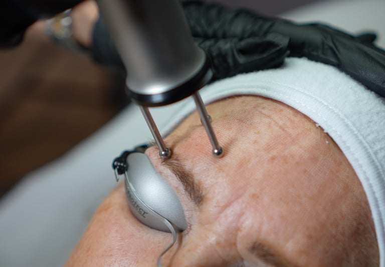 Kvinde får behandling med FRAX Laser.