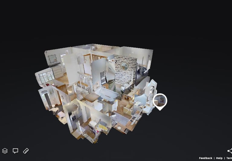 a 360 dollhouse view of a house