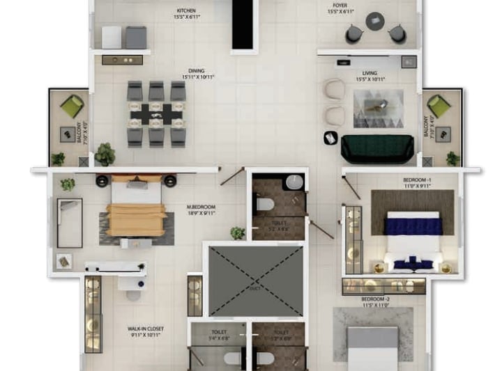 Provident Sunworth 3BHk Grand price