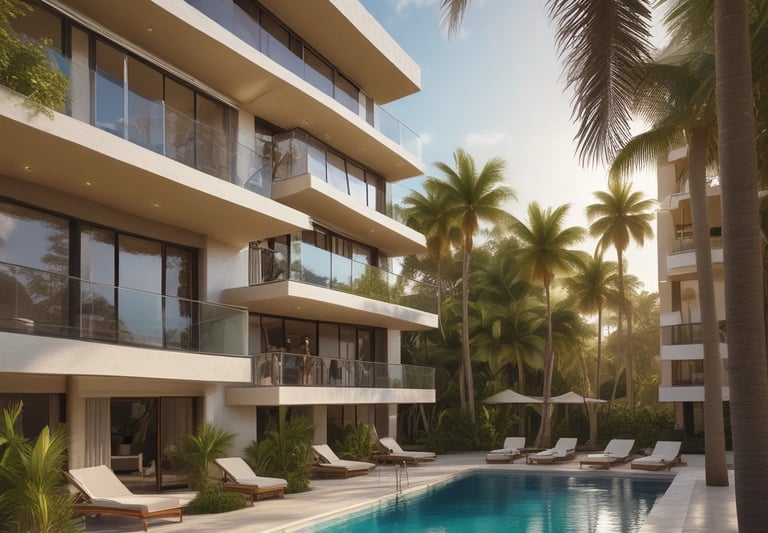 Modern villa with a pool in Riviera Maya.