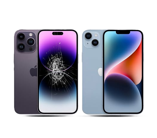 Broken vs repaired iphone