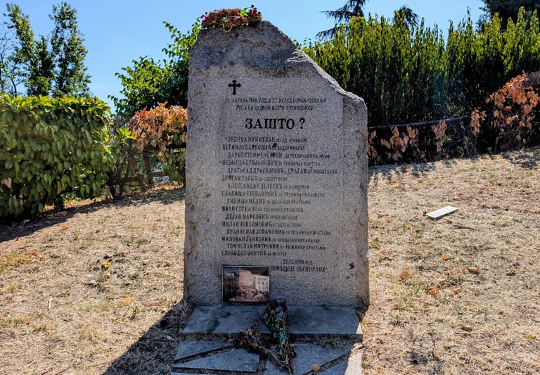 memorial for the victims of the radio television headquarters bombing in Belgrade Serbia 