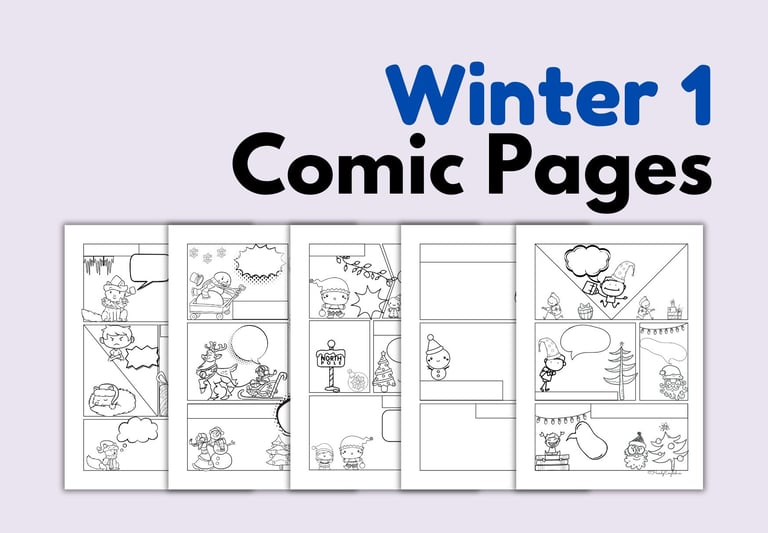fun and cute Winter and Christmas comic strips and comic pages