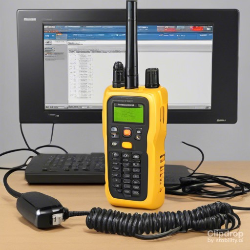 a yellow and black digital radio programming by PC