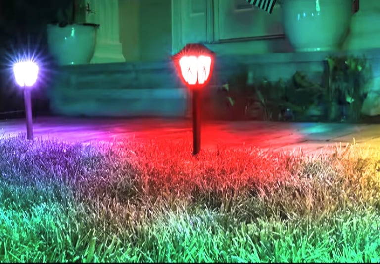 customizable smart sound reactive pathway lights shining bright at night