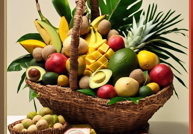 a fruit hanging from a tree in a forest