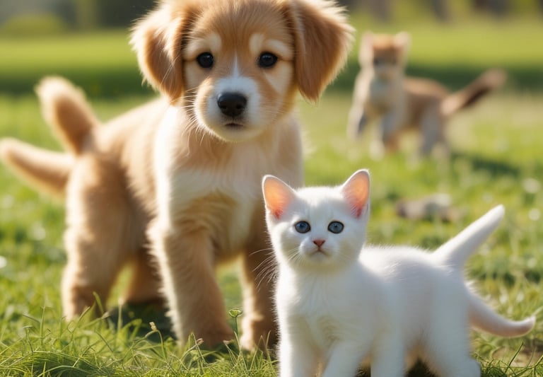 A vibrant collection of Christian-themed pet products featuring playful designs.