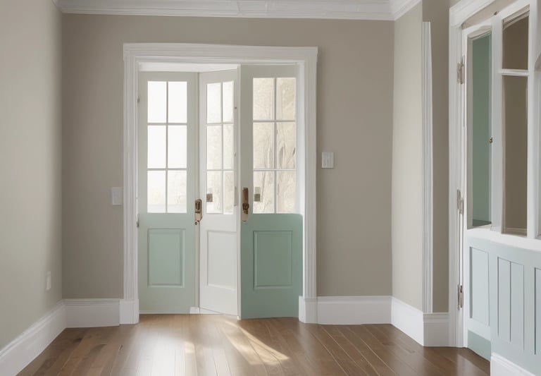 a field of grass with mountains in the background