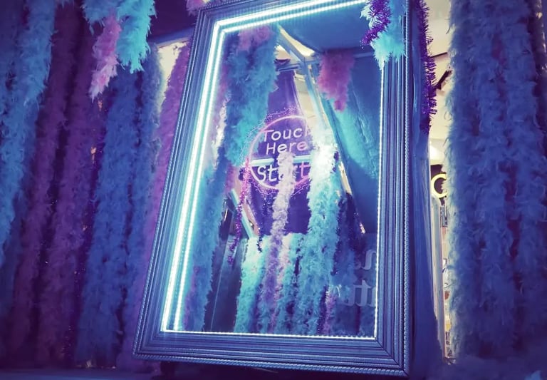 Interactive magic mirror photobooth installation at a luxury event in Jakarta Indonesia