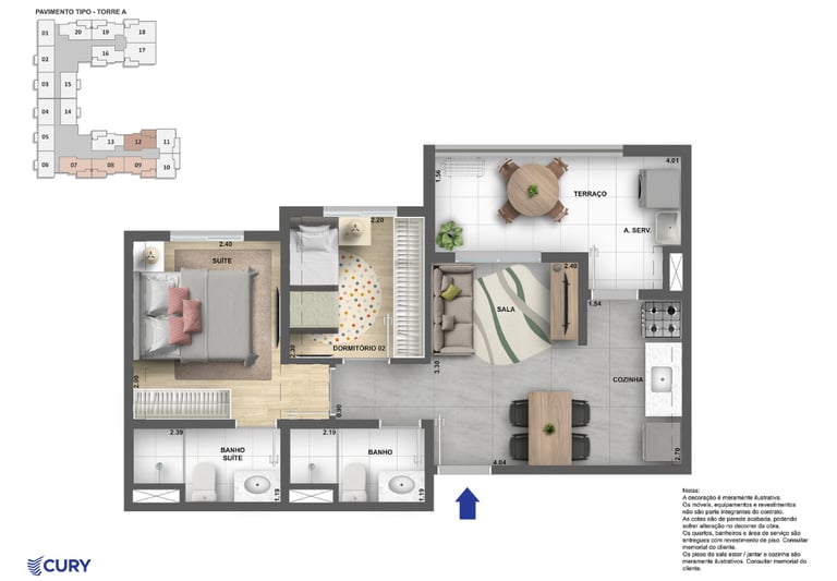Planta de 2 dorms