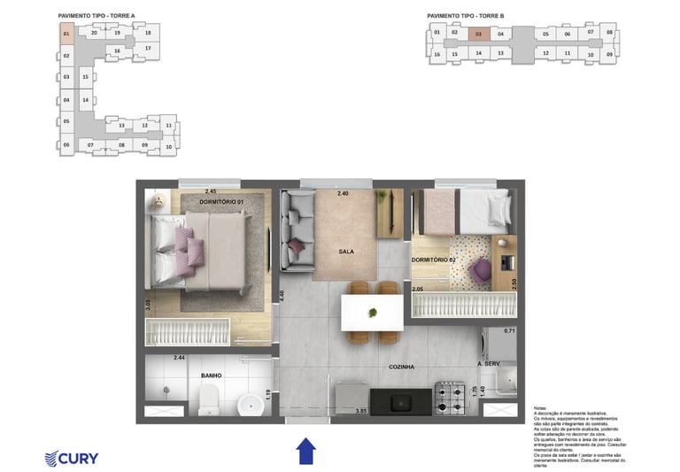 planta 2 dorms sem varanda