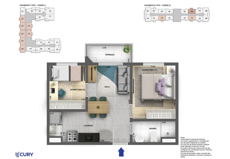 Planta de 2 dorms - like campo limpo