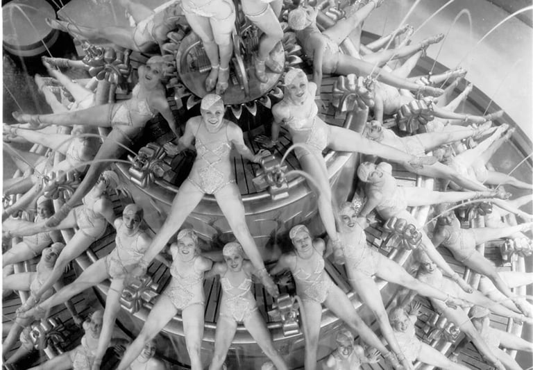 Iconic human fountain – cascading dancers in Berkeley’s Footlight Parade waterfall scene
