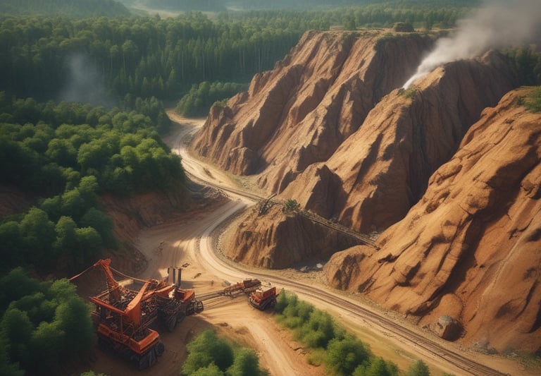 A modern office building surrounded by green landscaping under a clear sky.