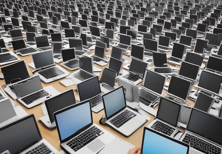 A sleek modern laptop with vibrant backlighting on a stylish desk setup.