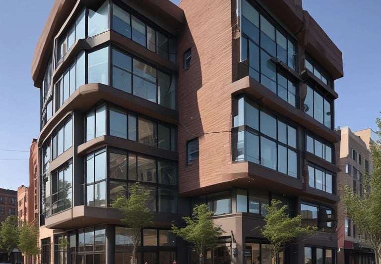 Charming mixed-use building with retail space on ground floor and apartments above.