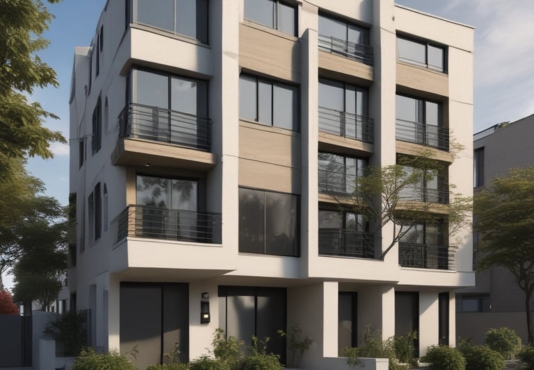 Modern three-bedroom townhouse with a sunlit garden and spacious patio.