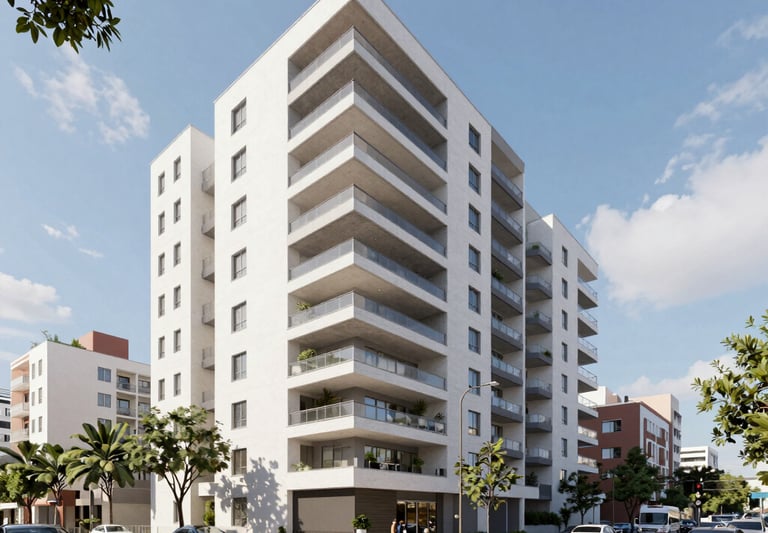 Luxury penthouse terrace with panoramic city views and modern outdoor furniture.