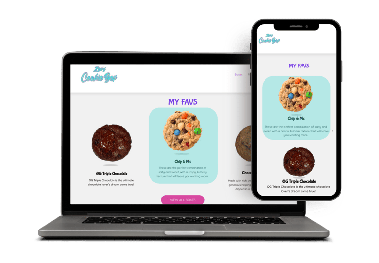 zees cookie box mobile mockup